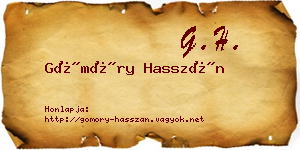 Gömöry Hasszán névjegykártya